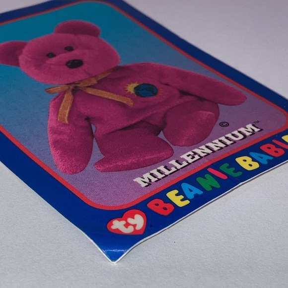 TY Beanie Baby MIllenium Bear W/card given out at The old Yankee Stadium in 1999 - Picture 6 of 9